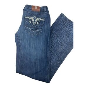 Antik Denim Women's Jeans 30 Bootcut Embellished Back Pockets Dark Wash Y2K West